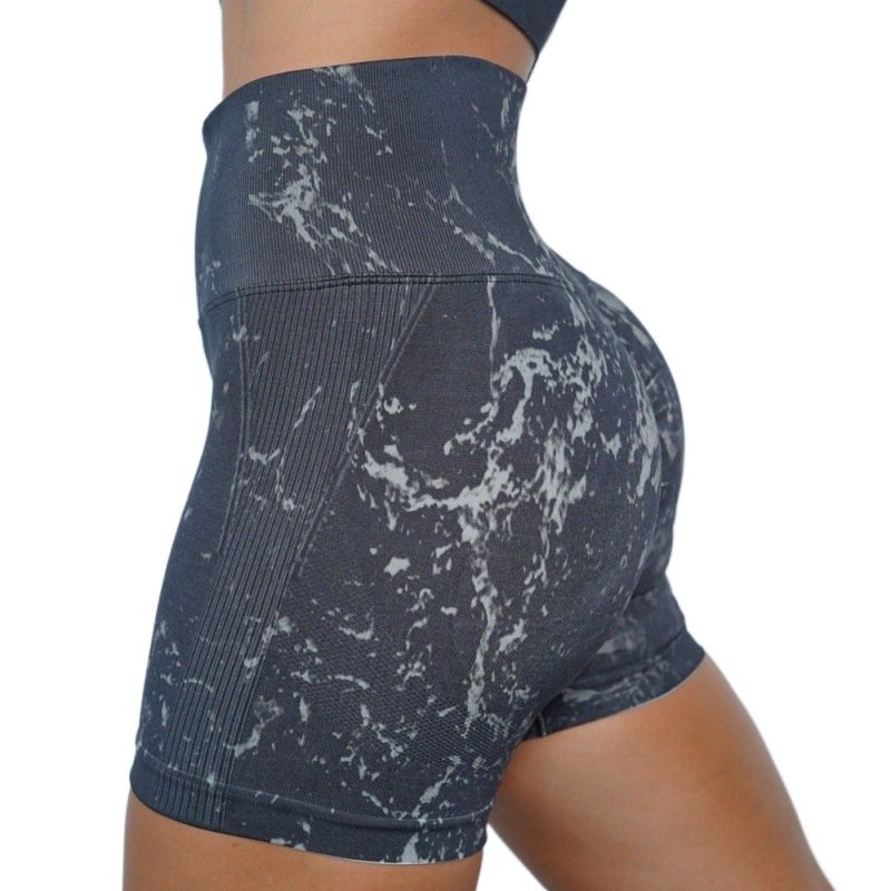 Seamless Marbled Tie-Dye Athletic Shorts YTZ001 - Image 5