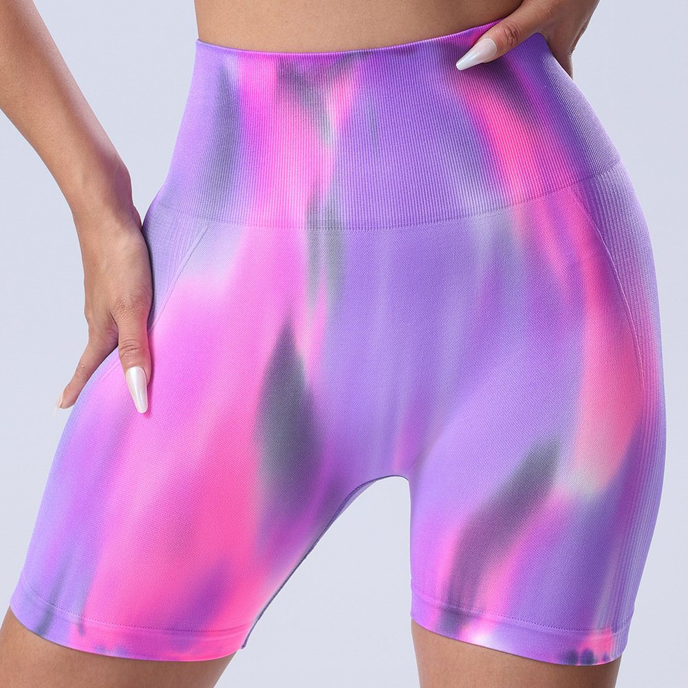 Seamless Aurora Pattern Tie-Dye Athletic Shorts SZZ001