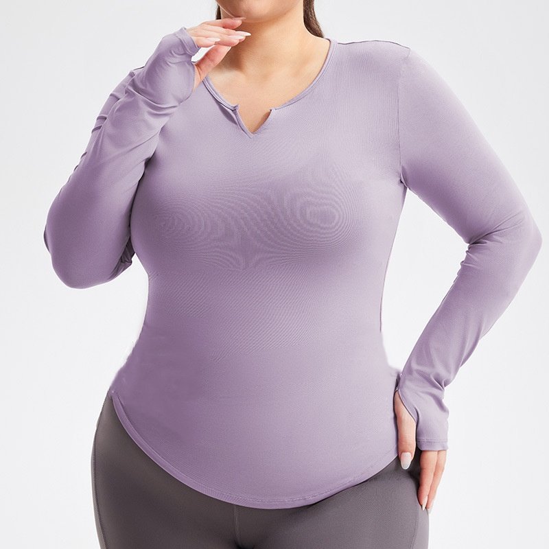 Seamless Plus-Size Long-Sleeve Tops CJP004 - Imagen 2