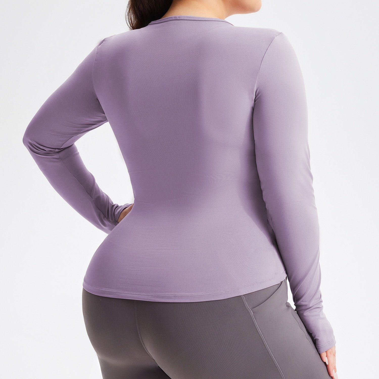 Seamless Plus-Size Long-Sleeve Tops CJP004 - Imagen 3