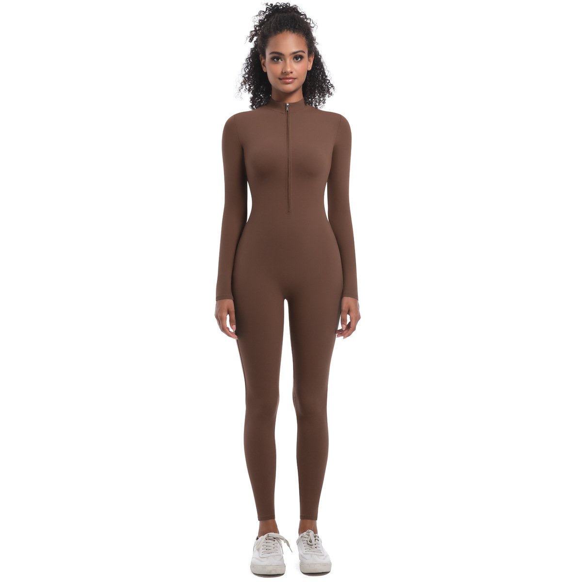 Seamless Zip-Front Long-Sleeve Bodysuit YSKFJ001 - Image 2