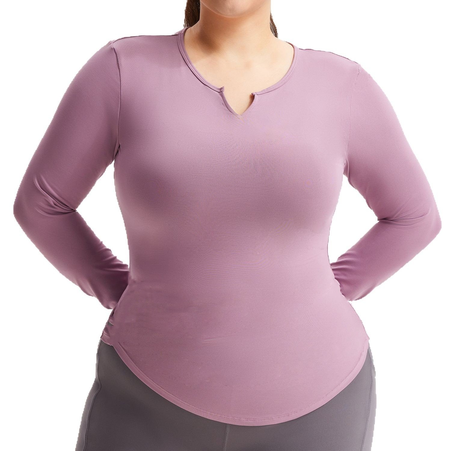Seamless Plus-Size Long-Sleeve Tops CJP004