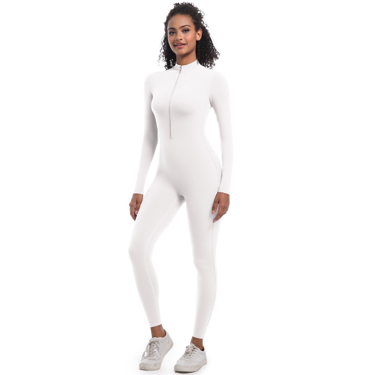 Seamless Zip-Front Long-Sleeve Bodysuit YSKFJ001