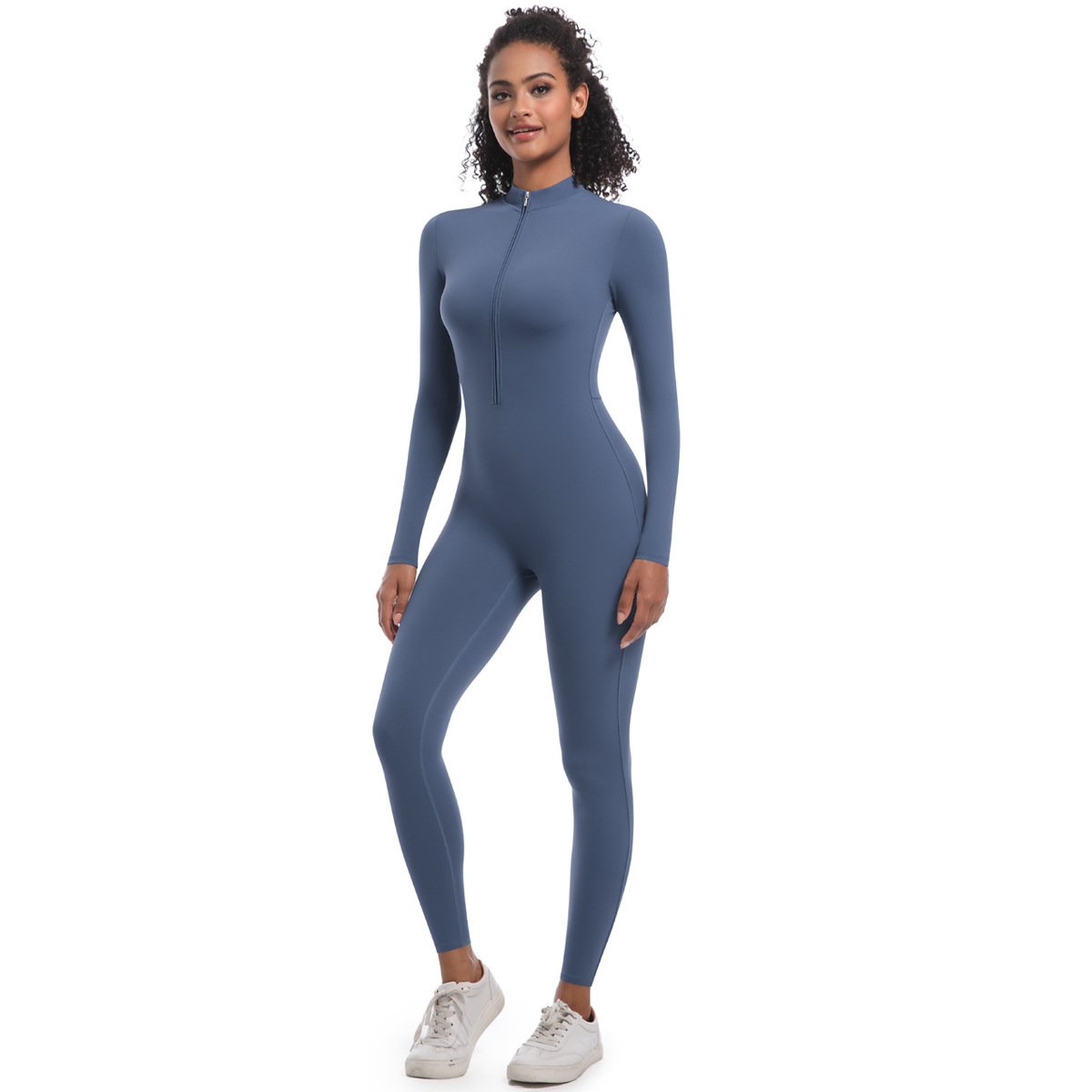 Seamless Zip-Front Long-Sleeve Bodysuit YSKFJ001 - Image 3